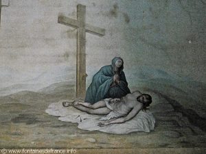 Marie priant près de son fils mort